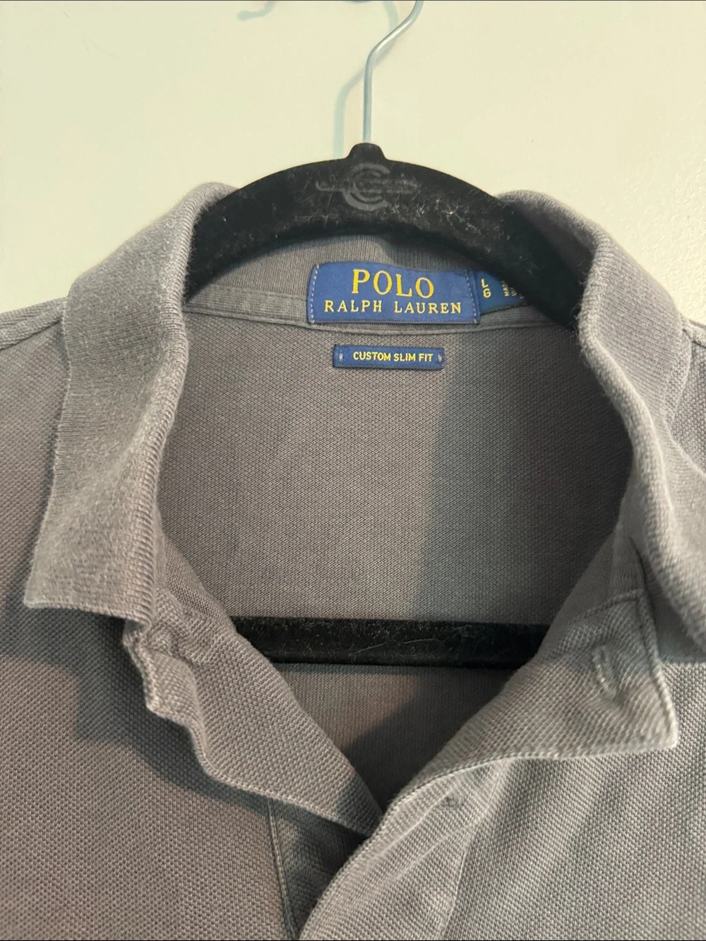 Polo by Ralph Lauren Men's Dark Gray Polo with Mint Pony